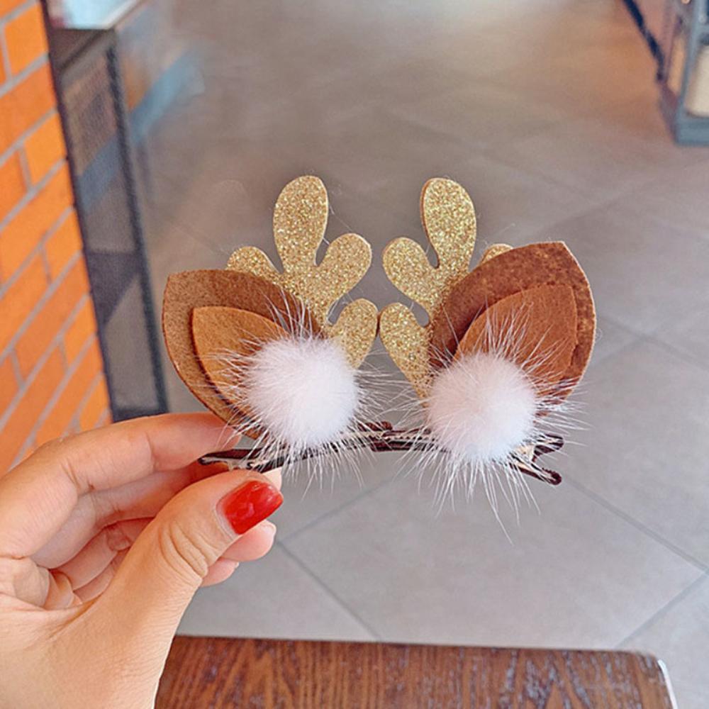 Christmas Hair Hoop Girls Plush Reindeer Antlers Deer Ear Christmas Party Cosplay Girls Headbands Festival Hair Accessories Gift