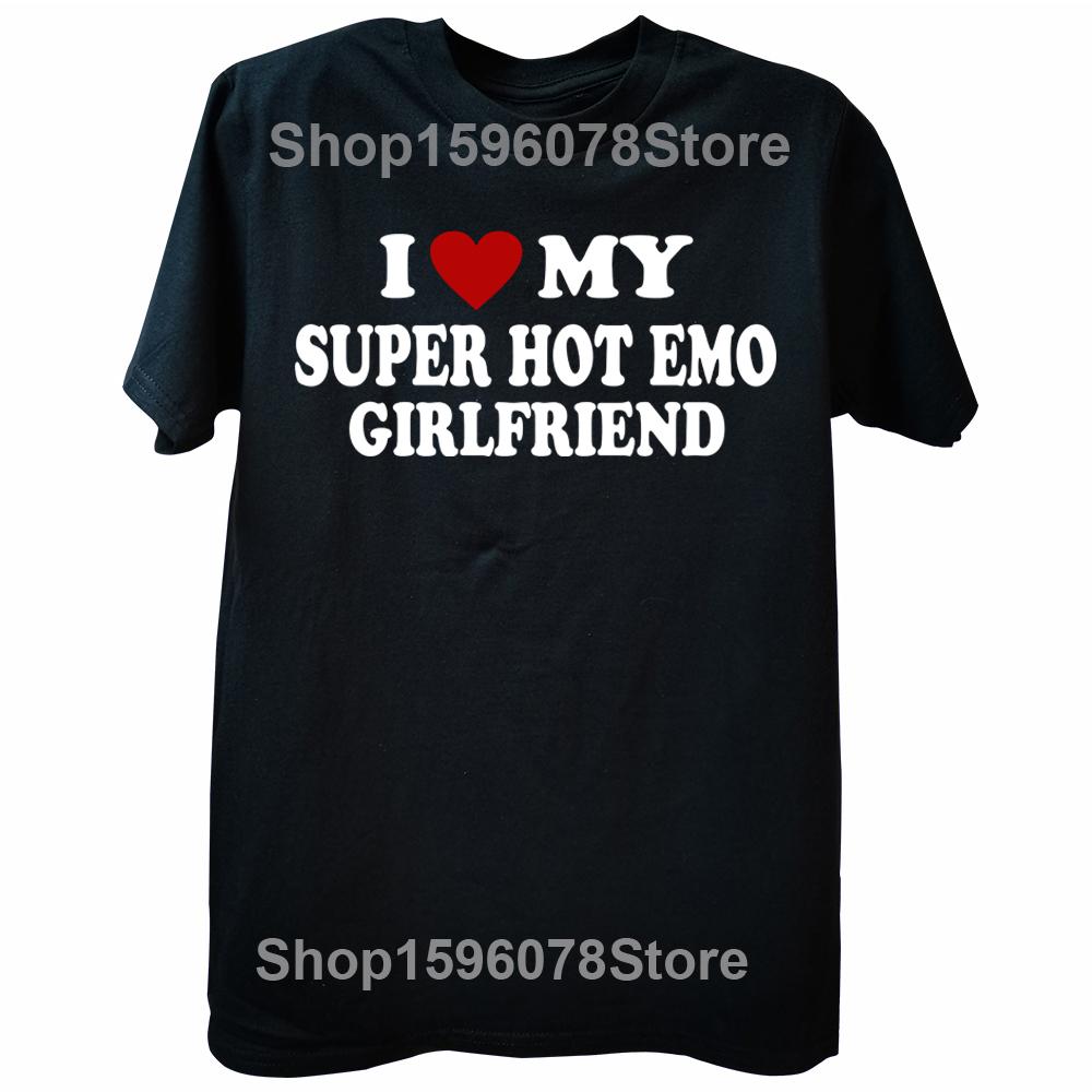 

Я люблю свою супер горячую эмо-подругу Футболки Хип-хоп Хлопок Уличная одежда Короткий рукав Подарки на день рождения Я люблю свою эмо-подругу Футболка Мужская 4XL