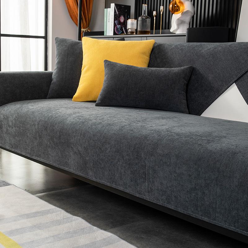 Soft Chenille Sofa Towel Universal Non-slip Sofa Cover for Living Room 1/2/3/4 Seat Sectional L-shaped Slipcover, not whole set