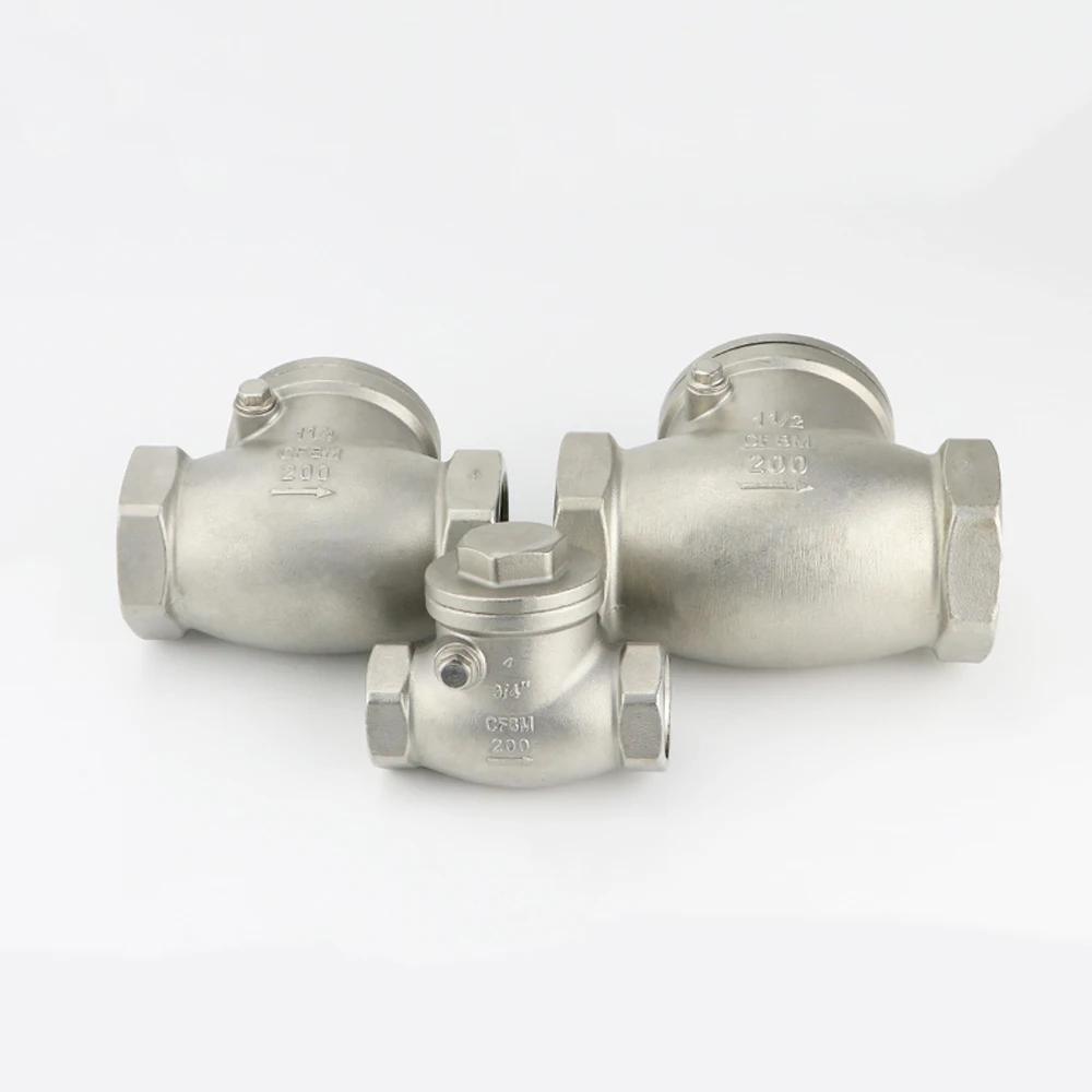 1/2" 3/4" 1" 2" BSPT Female BSPT Female Swing Check Valve 304 Stainless Steel