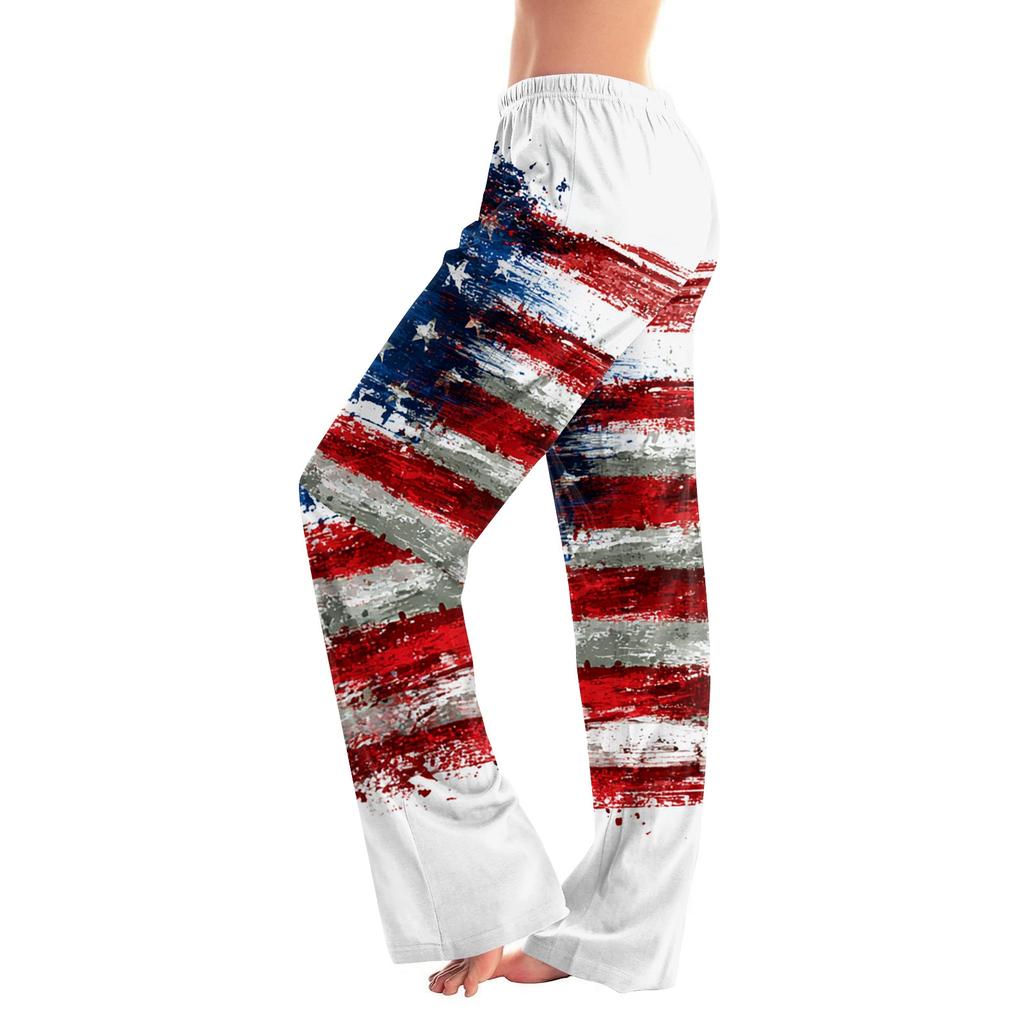 Women's Casual Fashion Independence Day Printed Loose-fitting Home Pajama Pants