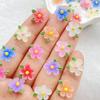 50Pcs Cute Cartoon Mini Colored Flowers and Leaves Nail Art Resin Designer Charms DIY Craft For Nail 3D Decorations Jewelry