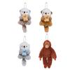 Plush Animal Pendant Cute Otter Holding Fish Keychain Pendant Stuffed Orangutan Bag Backpack Charm Gift for Kids Friends