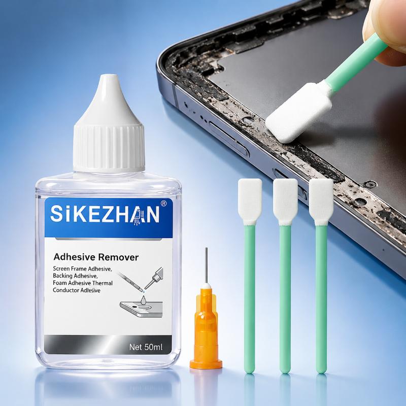SiKEZHAN LCD Screen Glue Remover Set With Needle Swabs Safe Cleaner For Mobile Phone Frame Back Thermal Foam Adhesive Removal
