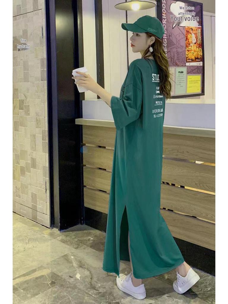 Plus Size Over-the-Knee Summer T-Shirt Dress - Long, Loose, and Comfortable