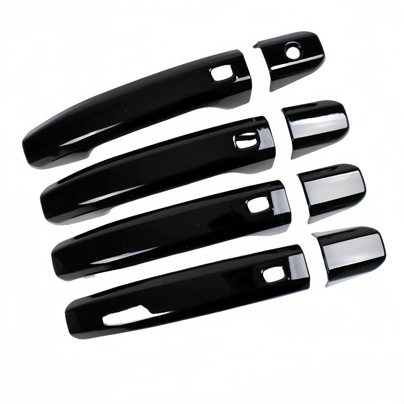 Door Handle Cover Glossy Black Carbon Fiber Chrome Trim Styling Accessories For Chevrolet Silverado GMC Sierra 2015-