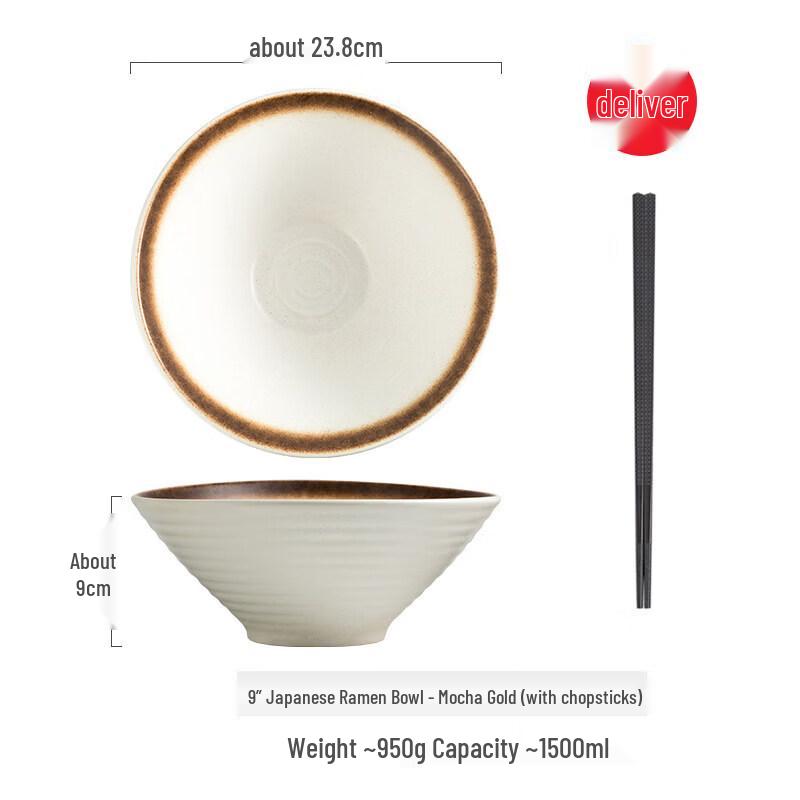 Japanese Style Ceramic Noodle Bowl