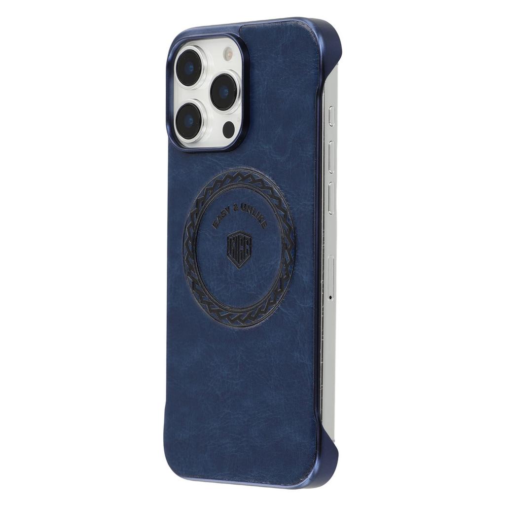 KIGC Etui magnetyczne do iPhone 14 Pro Max Galwanizowane PC + PU Tylna osłona telefonu