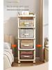 Multi-layer Transparent Drawer Storage Cabinet & Movable Trolley Shelf for Living Room