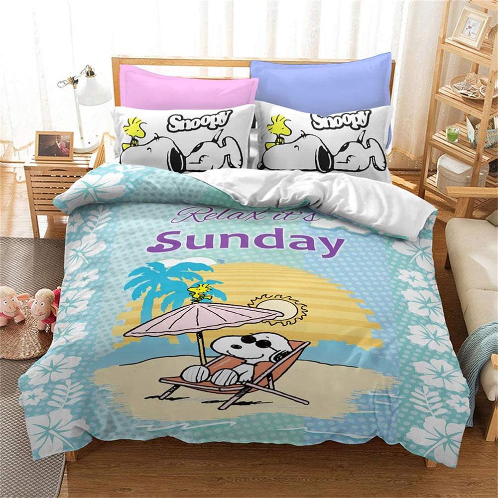

Cartoon Snoopy Bedding Sets 3D Print Comforter Cover Bed Cover Duvet Cover Pillow Case 2-3 Pieces Sets Kids Adult Size EU Single 135x200cm