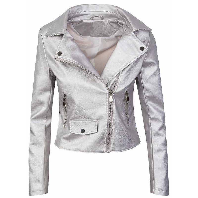 Jaquetas Motociclista Femininas Couro Sintético Preto Jaqueta Aviador Nova Curta Inverno Outono Punk Vintage Feminina Jaqueta de Couro
