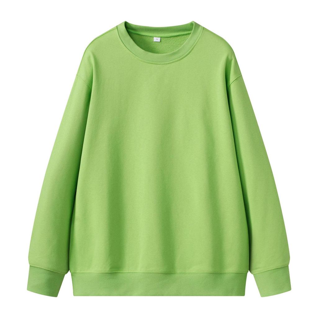 Unisex 430g Heavyweight Round Neck Sweatshirt - Solid Color, Basic Style, High-Quality Cotton Feel