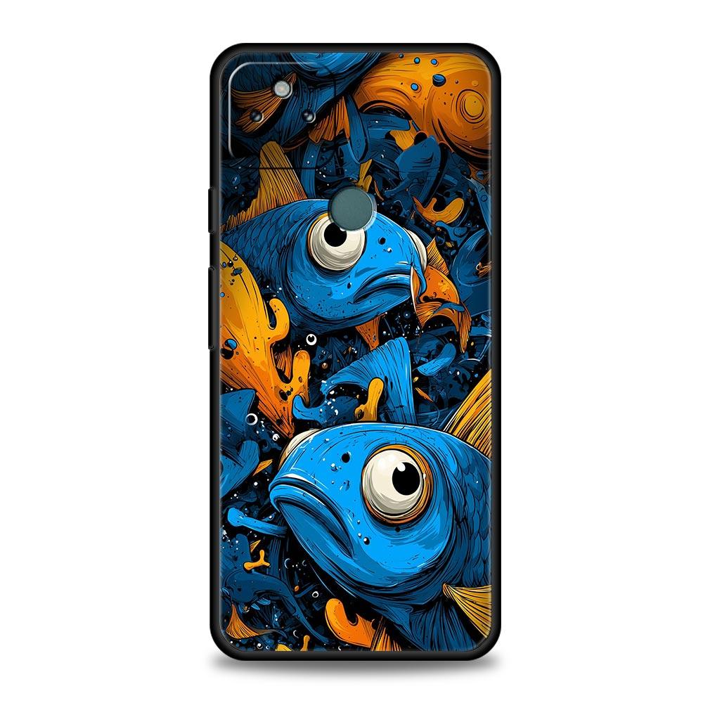 Blue Ocean Fish Phone Case Cover for Google Pixel 10 9 8 7 6 9A 8A 7A 6A Pro Shockproof Soft TPU 10 Pro XL Shell Fundas Capa Bag