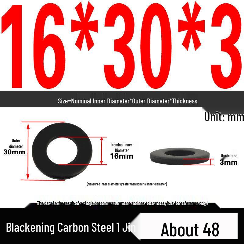 Blackened Thickened Oversized Metal Washer