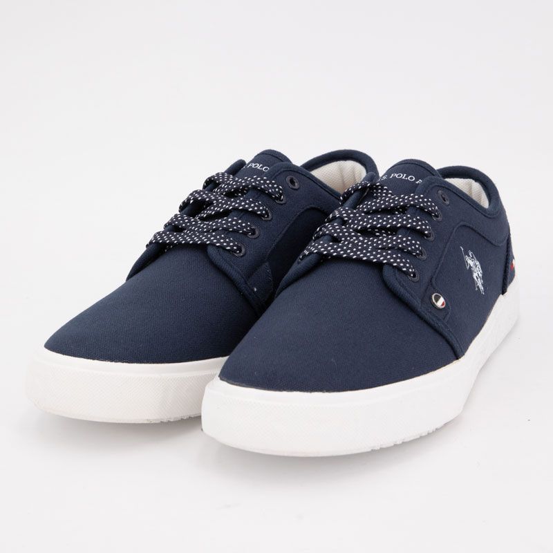 US POLO Men's Medieval Canvas Sneakers with Striped Laces