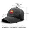 Spain Flag Lip Print Snapback Baseball Hat, Patriotic Sports Hat Vintage Hip Hop Breathable Distressed Adjustable Baseball Cap