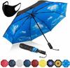 Folding Automatic Opening and Super Sun Rain and Sun Rainy Season UV and with Storage Pouch Umbrella, One-Touch Closing, Large, Water-Repellent,