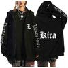Japan Anime Death Note Lynlås Hættetrøjer Gotisk Herre Tegneserie Misa Amane L Ryuk-Grafik Streetwear Sort Fleece Lynlås Jakke Frakker
