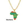 Collar con Mapa de Esmalte Africano: Colgante Geométrico de Acero de Titanio, Joyería Estilo 2022.