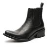 Bottines Martin homme et femme mêmes bottines courtes automne et hiver velours montantes bottes en cuir rehaussantes pointues bottines Chelsea 55527-J