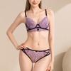 Europäisches und amerikanisches sexy Unterwäsche-Set für Damen, französisches ultra-dünnes reines Spitzen-Unterwäsche-Set mit großem Brustumfang und kleinem Anti-Hänge-BH