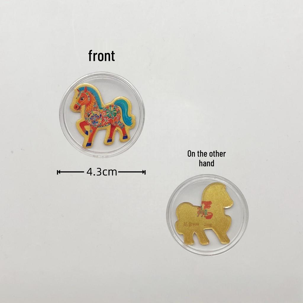 Chinese Zodiac Year of the Horse: 999 Fine Gold Mobile Phone Stickers - Festive Souvenir & Cultural Gift