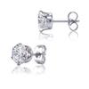 A Pair of 925 Sterling Silver Moissanite Stud Earrings, 6mm Hexagonal Prongs Set with Imitation Diamonds. Simple and Elegant Ear