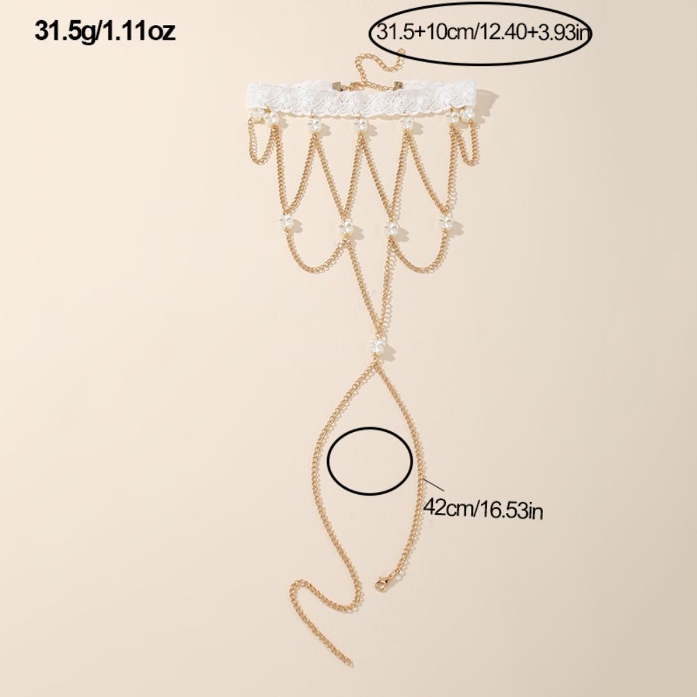 Böhmische Spitzenperlen Bein Kette Mehrschichtig Koreanischer Stil Strumpfband Mode Körper Schmuck Strand