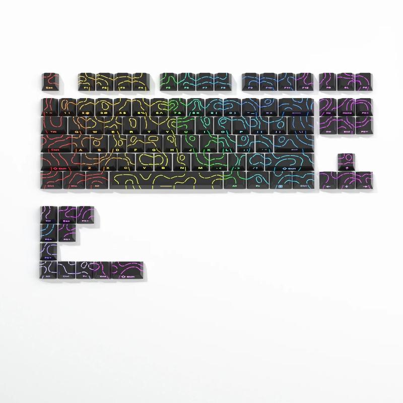 Xiaomi 2026 New Contour PBT Keycaps Side Glow Light Mechanical Keyboard Original Factory Height for 61/68/75/84/87 Keys Game Keyboard