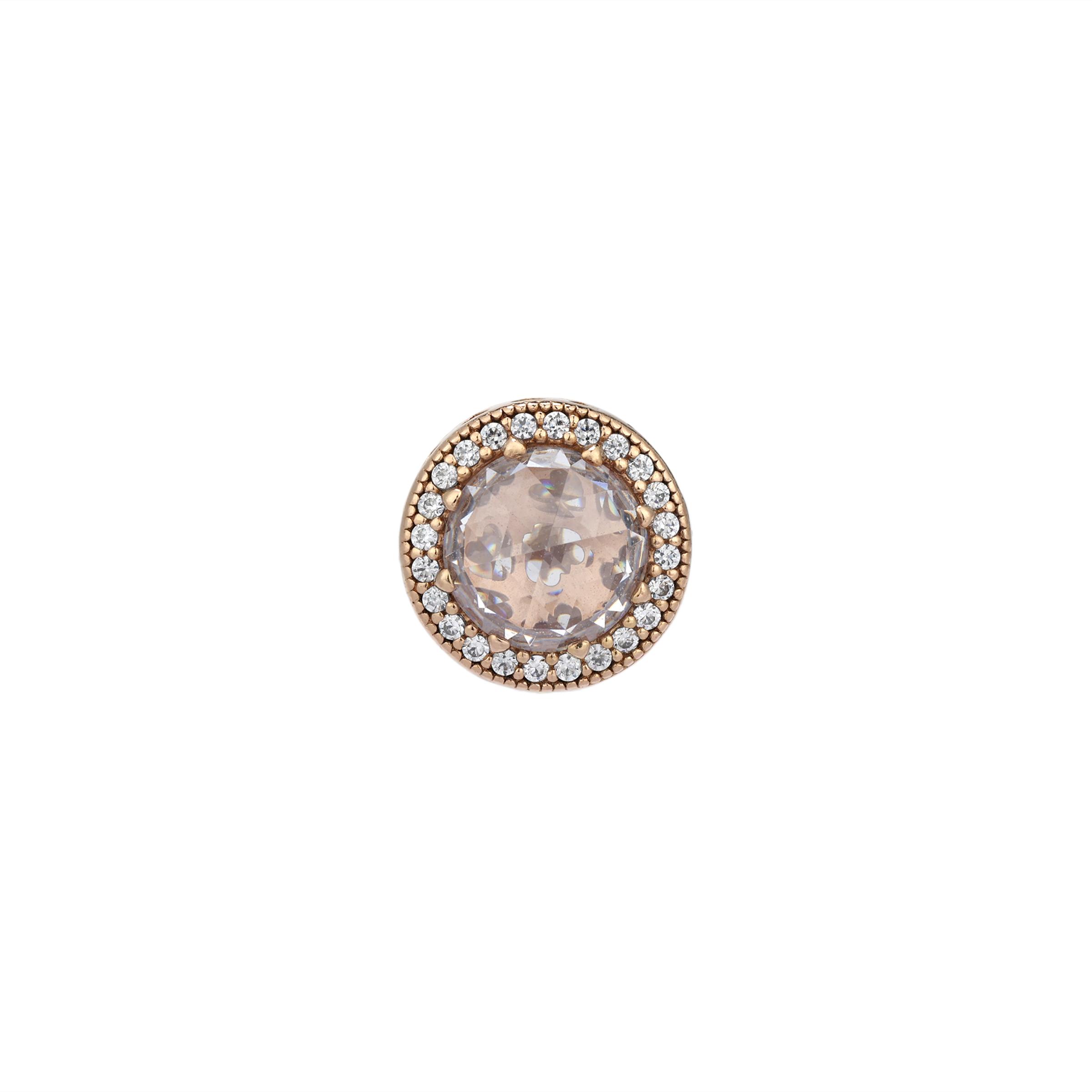 Pandora Shining Heart Charm Unisex Jewelry 781725CZ Rose Gold