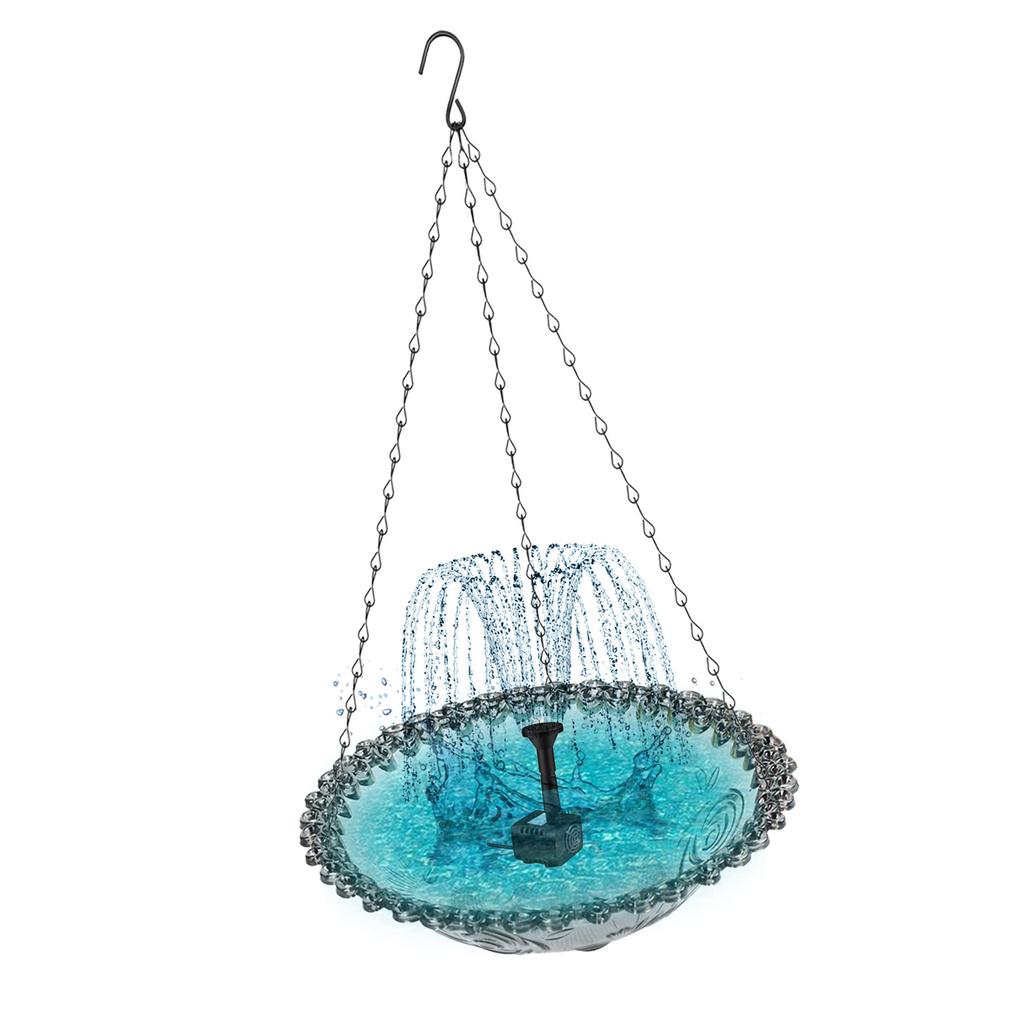 Decorative Solar Powered Bird Bath Bowl for Garden Yard Balcony Birdwatching Bath Tray for Nature Lover