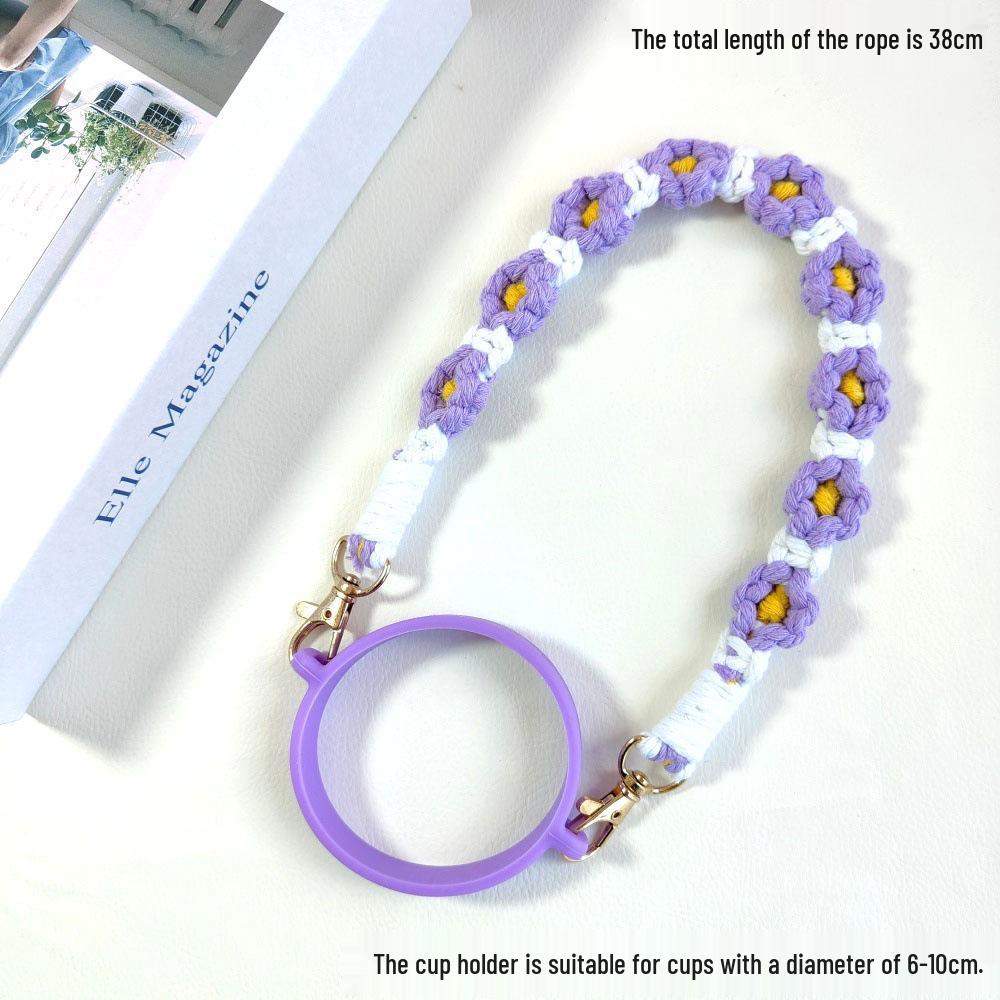 Woven Flower Strap for Water Bottles and Thermos Cups