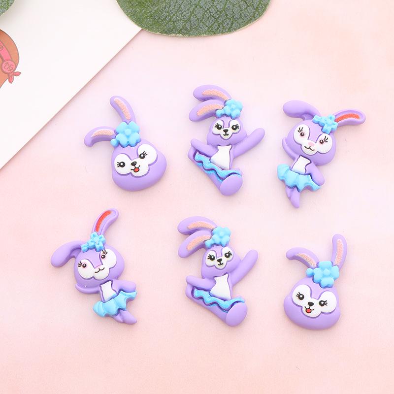 DIY Cartoon Ballet Rabbit Resin Accessories: Phone Case, Hair Clip, Water Cup, Crocs, and Fridge Magnet