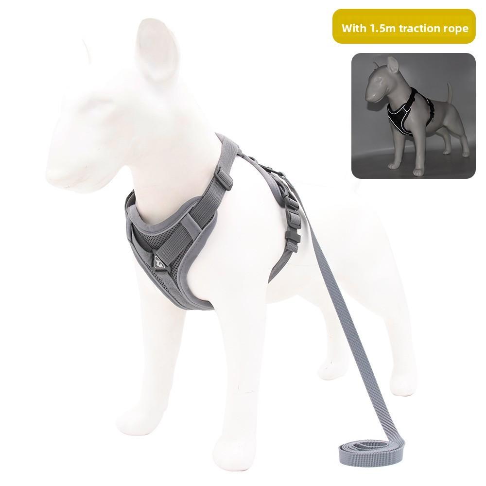 Breathable Pet Harness With Reflective Straps And Adjustable Size For Cats And Dogs