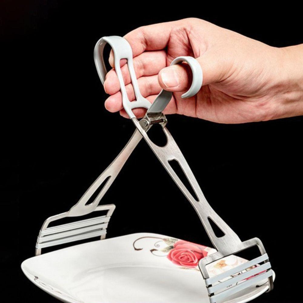 Anti-slip Silicone Strip Bowl Gripper Ergonomic Handle Bowl Tong Kitchen Gadgets Dish Clip  Oven