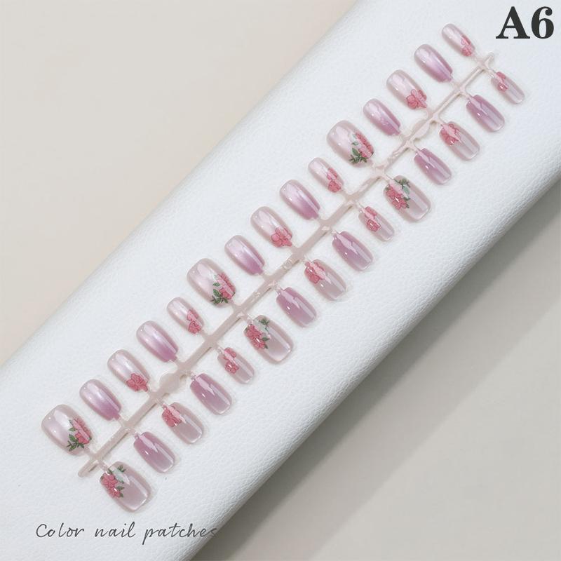 30Pcs Long False Nails Fashion Wearable Fake Nails Full Cover Detachable Press On Nails Diy Girls Nail Tips