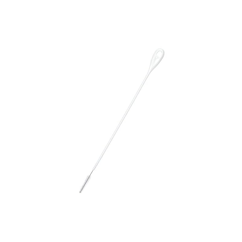 Mameita Brush, White, Approx. 24.7 X 1.5 X 0.6 Cm, Straw Brush Cleaner, Long Type, Ultra-Fine Nylon, Flexible, Made In Japan, KB-821