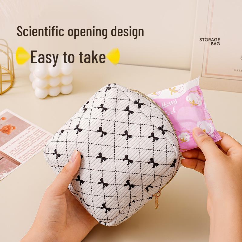 Portable Large Capacity Storage Bag for Menstrual Pads, Cables, and Makeup