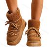 Fashion Women's Winter Snow Boots Fleece Lined Thick Bottomed Cotton Shoes 2025 Ties Fashionable Warm Rubber Outsole Heightening Shoes