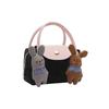 DIOR [Customized Cosmetic Bag] Canvas Blue Rabbit Simple Cute Versatile Everyday Portable Black Handbag Storage