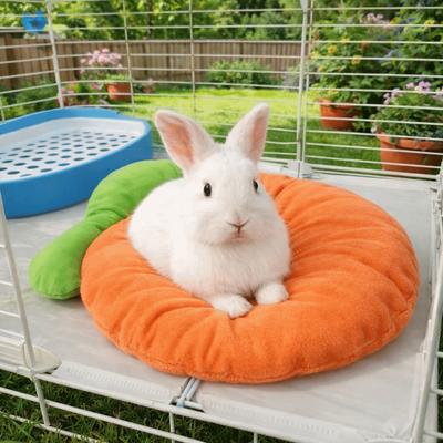 Pet Sleeping Mat Cartoon Carrot Shaped Rabbit Mat Breathable Soft Pet Sleeping Pad Cozy Warm Hamster Cage Bed Pet Small Animal