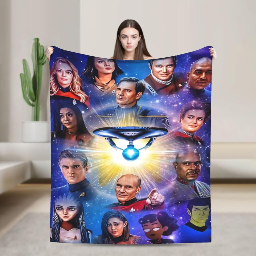Stars Treks Groups Super Warm Blankets Starfleet Movie Travel Plush Throw Blanket Couch Chair Flannel Bedspread Sofa Bed Cover