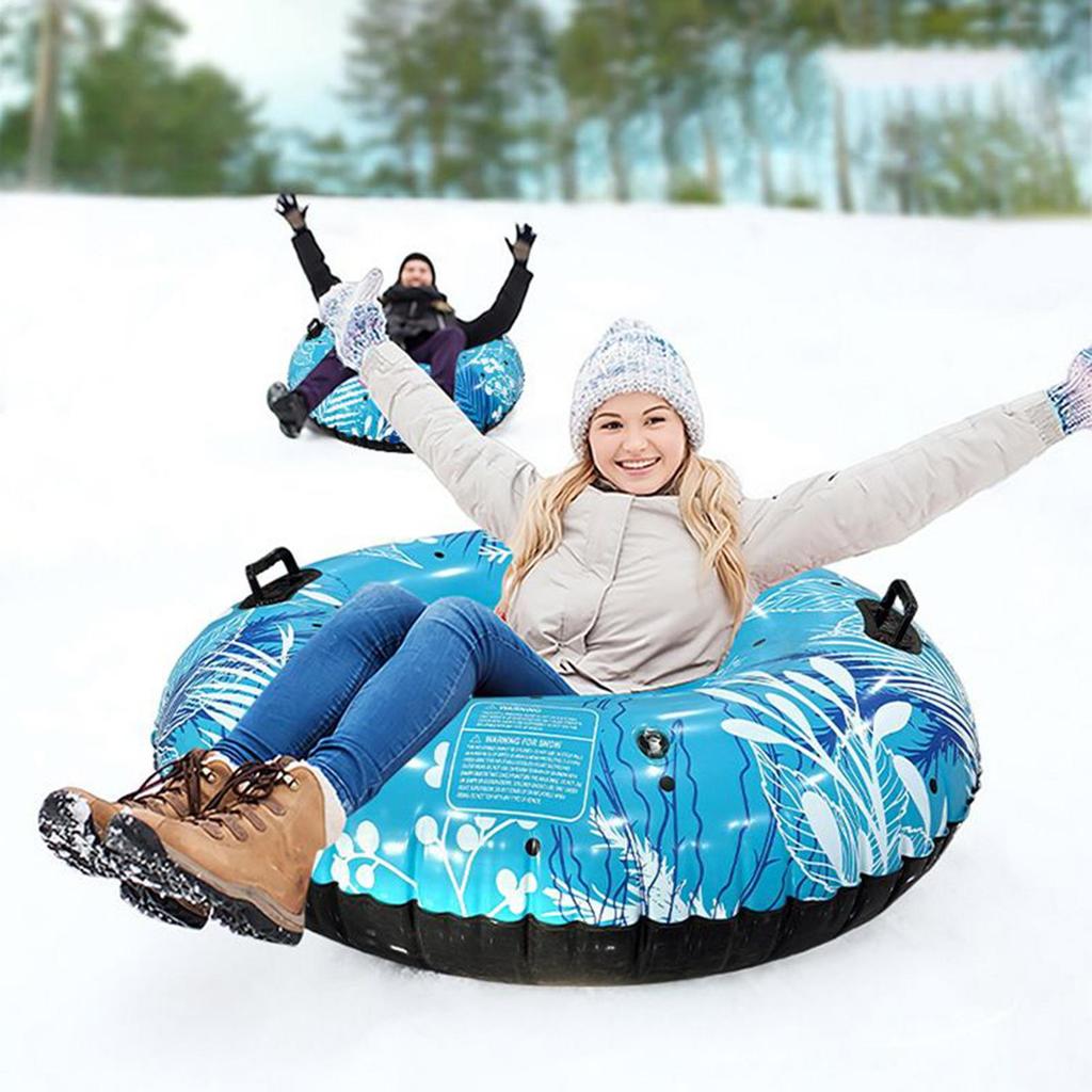 Snow Sledge Inflatable Ski Ring PVC Sledding Tube Thicken Snow Tubing Winter Snow Tube with Handle Skiing Accessories