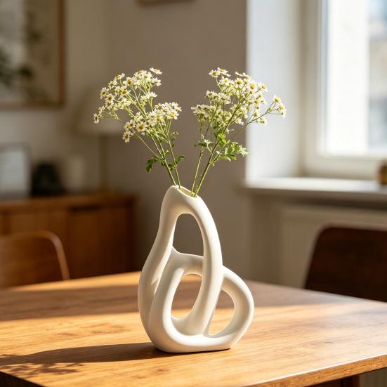 Modern Soyut Vazo, Masa Orta Parçaları, Oturma Odası, Ev Dekorasyonu için Minimalist Dekoratif İç İçe Geçmiş Pampa Otu Çiçeklik