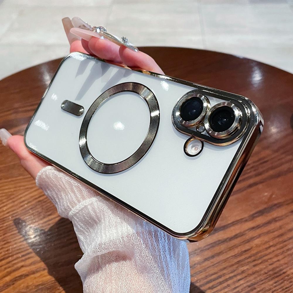 Luxury Clear Plating Magnetic Phone Case for Samsung Galaxy S26 S25 S24 S23 FE S22 S21 Plus 20 Ultra A55 A35 A15 A05 Cover