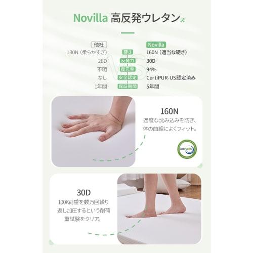 Novilla White Single Futon Mattress, 5cm Thick, High-Resilience, 160N Firmness, Unique Technology, High-Density 30D Urethane, Breathable, Durable, Non