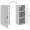 Wall Mounted Cabinet White 33 X 34.5 X 90 Cm Particleboard