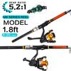 2.7m Orange Telescopic Sea Fishing Lure Rod Set
