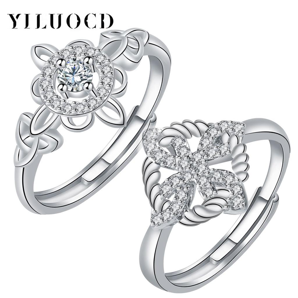 Vintage Thai Copper Witch Knot Rings For Women Full Inlaid Zirconia Witchcraft Ring Wicca Protection Amulet Jewelry Gift
