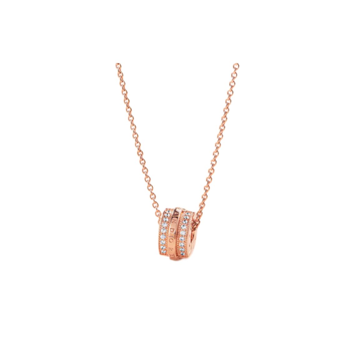 Pandora Paved Letter Logo Necklace Women necklace Rose-Gold ZT00101 Box
